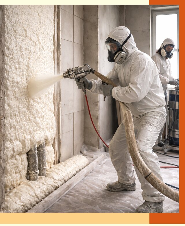 Напыление пенополиуретана в Волжском от 7598 руб./м2 — услуги и монтаж ППУ | ТепломастерВлж