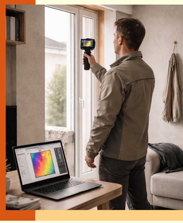 Тепловизионное обследование квартиры в Волжском для поиска утечек тепла